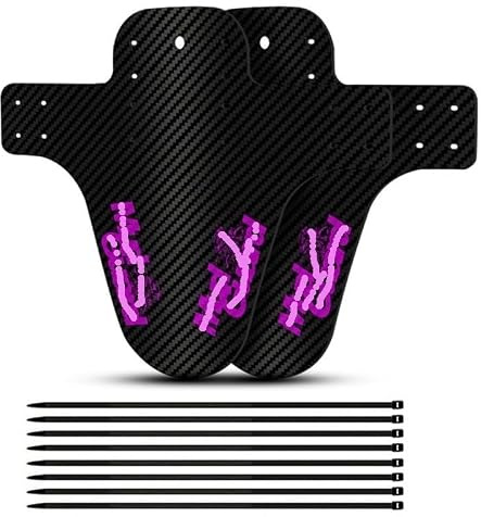 Ymnilian Schutzbleche Mountainbike, Fahrrad Schutzblech 2 stücke Mountainbike Zubehör Kohlefaser Twill Radfahren MTB-Kotflügel Hintere Mudguard-Flügel für Straße Fahrradwaren