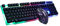 Clavier de Jeu et Ensemble de Souris, USB Wired Gaming Keyboard Mouse Set GTX300 et Combo s'allumer pour PC Ordinateur Portable Black