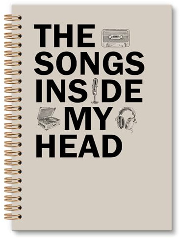 OINDADE Songwriting Music Notebook Journal, Songwriting Gifts Journals, The Songs Inside My Head Spiral Notebook, Musical Themed Notebooks Gifts for Music Lovers, Song Writing Office Supplies,6x8.2in