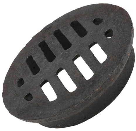 FUTUREORYY Drenaje De Piso Integrado De Hierro Fundido Rejilla Desague Jardin para Baño Y Cocina Diseño Redondo Antipelos Fácil Limpieza 4.48X4.48X0.98in 1 Unidad