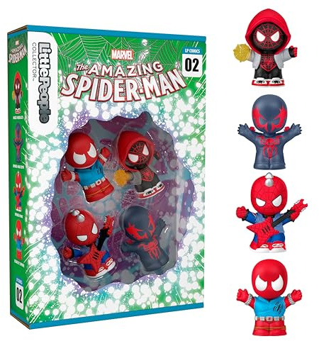 Little People Collector Marvel Spider-Man: Issue 2 Sondereditionsset für Fans von Comicbüchern, 4 Figuren in Einer zum Ausstellen geeigneten Verpackung, JKR66