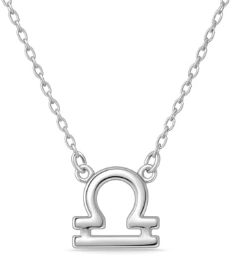 KIANJA Sternzeichenkette Damen 925 Sterling Silber – Halskette 40+5 cm – 12 Zodiac Varianten (Waage – 24. September bis 23. Oktober)