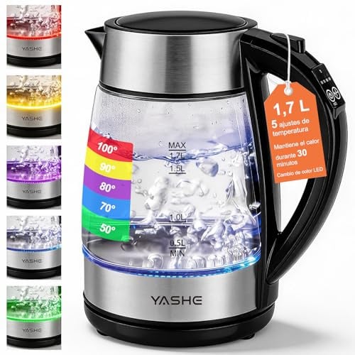 YASHE Hervidor De Agua Con Regulador De Temperatura 1,7L 2200W