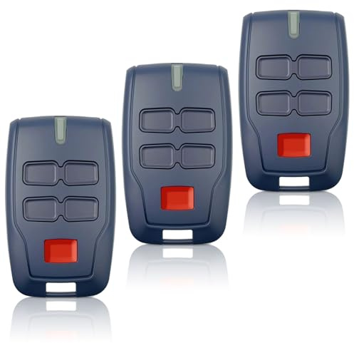 3 pièces Télécommande pour portail BFT MT B RCB4,433.92Mhz 4 boutons 4 canaux Bleu Rolling Code pour Rolling BFT MT B RCB04 R1 CLEAR ICE RCB02 VINEYARD