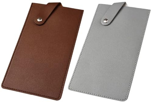 CALFOVERA 2PCS 2 Colors PU Leather Butcher Knife Sheath Waterproof Wide Meat Cleaver Cover Sleeve Universal Durable Leather Chef Scissors Protector Edge Guard Case Holder for Kitchen Outdoor BBQ