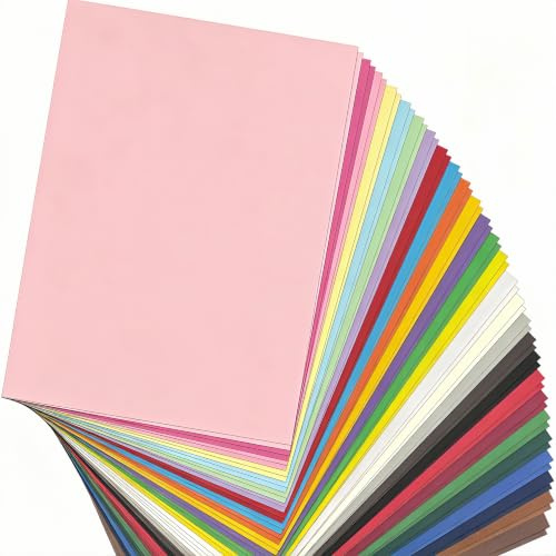 Liyerfer 54 Blatt Tonpapier A3 Bunt in 27 Farben, 180 g/m² Tonzeichenpapier A3, Buntes Papier, Bastelpapier Bunt, Tonkarton, Farbiges Papier für Origami und Bastelprojekte