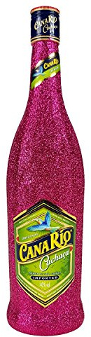 Canario Cachaca Zuckerrohrschnaps 0,7l 700ml (40% Vol) Bling Bling Glitzerflasche in hot pink -[Enthält Sulfite]