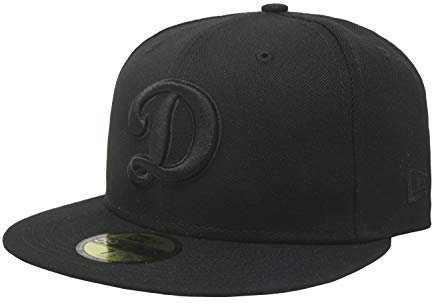 New Era 59Fifty Hat MLB Basic Los Angeles Dodgers LA D Black Fitted Baseball Cap, Herren, schwarz / weiß, 7 1/2