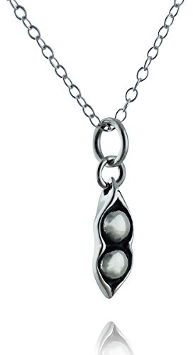FashionJunkie4Life Sterling Silver Peas in a Pod Necklace, 18 Chain | Gifts for Men & Women | Birthday Gift for Men and Women