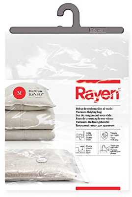 Rayen 55 x 90 cm Bolsa de ordenación Vacio con aspiradora | Doble Sellado| Ahorra Espacio | con válvula con tapón | Aisla y Protege | Gama Basic | Talla M, Poliamida