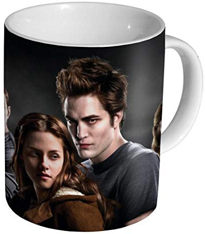 mugmart Twilight Kaffeetasse, 325 ml, Keramik, Spülmaschinenfest, Modern, Weiß, Zylindrisch, 9 cm x 9 cm, Kaffeetasse, Tasse