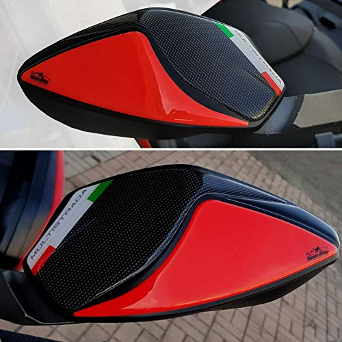 Resin Bike Adesivi Moto Compatibile con Ducati 2018 Multistrada 950 2018-2020. Protezione Specchietti da Urti e Graffi. Coppia Adesivi Resinati con Effetto 3D