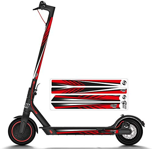 STYLISH SCOOTERS Vinyl für Elektro-Scooter, Sport, Rot, reflektierend, 4 Stück