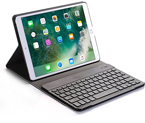Lobwerk 2in1 Keyboard Cover für Apple iPad iPad 10.2 2019 7 Generation mit Standfunktion Tastatur Gold