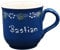 Carstens Keramik® Namenstasse Bunzlau Blau Blumenkante, handgefertigt und bemalt, 240 ml, Tasse mit Wunschnamen