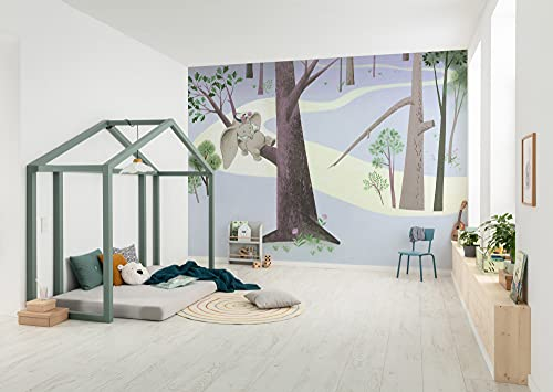 Komar Disney IADX8-044 Non-Woven Photo Wallpaper Dumbo Sleep on Tree Dimensions 400 x 280 cm (W x H) Elephant Children's Wallpaper
