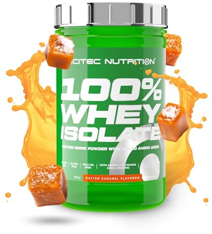 Scitec Nutrition 100% Whey Isolate - Reine Proteinleistung mit BCAAs - Glutamin & Arginin - Zucker- & Glutenfreie Formel, 700g, Salziges Karamell