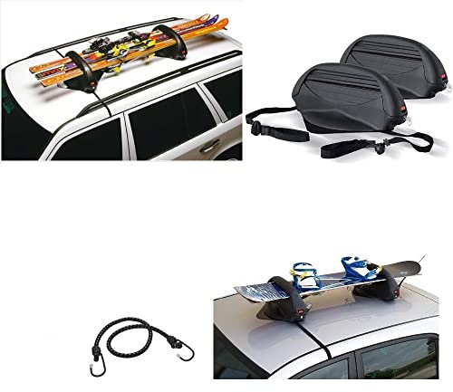 APPOGGIO SCI DA TETTO 2 PAIA DI PORTA SNOWBOARD O 3 PAIA DI PORTASCI MAGNETICO PER TETTO AUTO PORTA SCI OMOLOGATO 38X27X55CMO