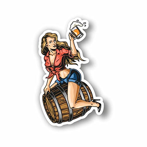 AMA SHOP Aufkleber Pin-Up Vintage Retro Modell 2 aus PVC für Wandtattoo Auto Motorrad Helm Wohnmobil
