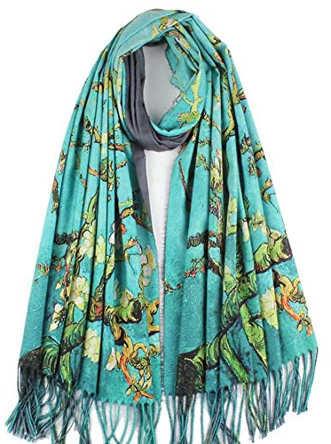 Umjetnost Weicher Schal mit Kaschmir-Gefühl für Damen, Winter, warm, groß, Monet Van Gogh, Kunstdruck, c10, Einheitsgröße