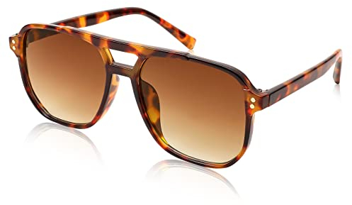 FEISEDY Retro Square Sonnenbrille Damen Herren 70er Jahre Vintage Trendy Brille Klassisch mit Double Brücke UV400 Schutz B2835