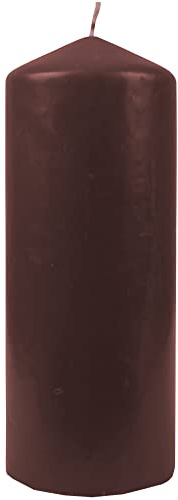 HS Candle Wachskerzen Braun Stumpenkerzen Ø6cm x 13,5cm - Kerze in vielen Farben, Lange Brenndauer - Hergestellt in EU - Kerzen Blockkerzen - Wachs