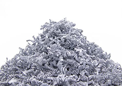 YOTEI SPIRIT® 150g Papier gris déchiqueté pour remplissage - Copeaux de papier pour cadeaux, paniers, boîtes et emballages - Matériau d'emballage de protection et de décoration (Gris, 150g)