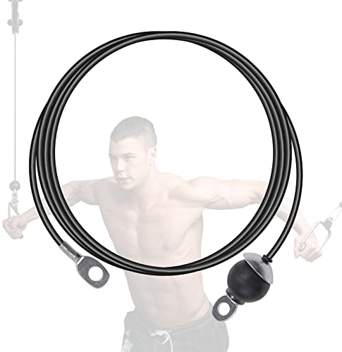 LAPONO Cable de Acero para Fitness Cuerda Gimnasio Alambre Cables Sistema Resistente Polea Máquina Gym en Casa Wirerope Coat Accesorios Multifuncion Levantamiento Equipo(Ajustable 3m)