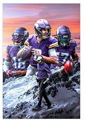 RIPEX Sport-Poster Justin Jefferson, Leinwand-Poster, Schlafzimmer, Dekoration, Sport, Landschaft, Büro, Raumdekoration, Geschenk, ohne Rahmen, 20 x 30 cm