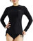 SURFEASY Damen Rash Guard Langarm Sonnenschutz Schnelltrocknend Badeshirt Surf Shirt Schwimmen Bademode(Schwarz,M)