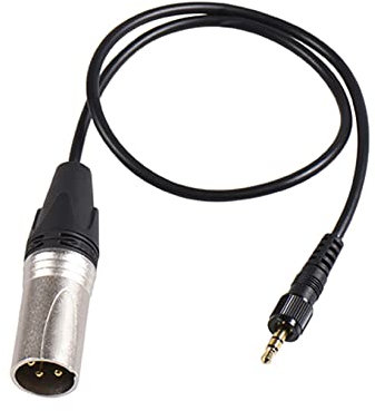 Discturnkey Locking 3.5mm to XLR Balanced Cable Adapter, Compatible With Sony UWP V1/D11/D21, Gold-Plated 1/8 Inch Connectors, 3-Pin Male, TRS to XLR Male Microphone Cable, 1.97 FT