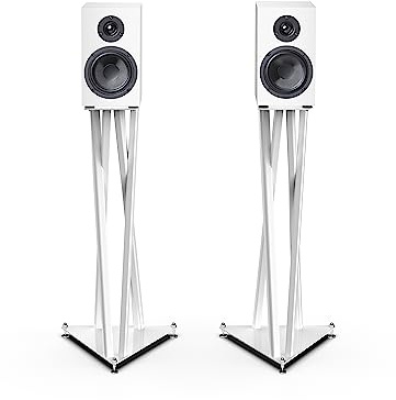 Pro-Ject Tristand, Hochwertiger Lautsprecherständer aus Stahl mit höhenverstellbaren Spikes, Stereopaar (White)