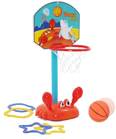 Arkyomi Mini Panier Basket Enfant Interieur/Exterieur,se déplacer Panier de Basket sur Pied pour Chambre 64.5cm,Mural Ballon de Basket Enfant Jeux 2 3 Ans