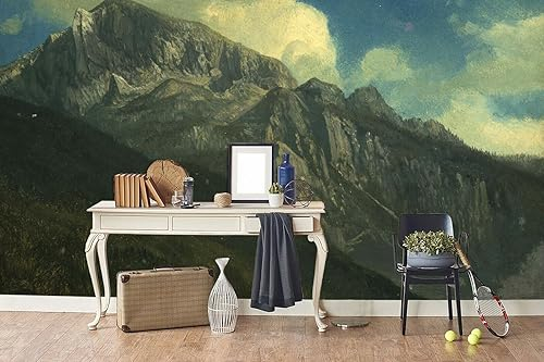 Honony Anpassen 3D-Tapeten-Wandbilder Alpin-Weiß-Wolken-Kindertapete Berg-Öl-Gemälde Große Tapeten Wandbilder für Wände Wohnzimmer, Schlafzimmerdekoration