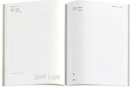 Miquelrius - Nachfüllpack Jahreskalender 2024 Hülle, Tagesansicht, Größe Plus 155 x 213 mm (ähnlich A5), Spanisch, Portugiesisch und Englisch