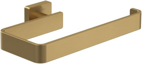 Villeroy & Boch Elements - Striking Handtuchhalter, Handtuchhalter Bad für Wandmontage, Handtuchstange aus Messing, Badetuchhalter eckig, Länge 209 mm, Brushed Gold