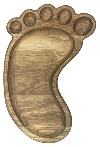 efo Vassoio decorativo in legno, piccolo vassoio da portata a forma di piede, per noci, semi e frutta secca, realizzato a mano per Tapas (piede)