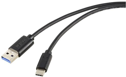 Renkforce USB-Kabel USB 3.2 Gen2 USB-C® Stecker, USB-A Stecker 1.00 m Schwarz Gesamtschirm RF-5720404
