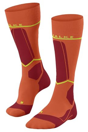 FALKE Herren Skisocken SK Energizing Wool M Kh Wolle Funktionsmaterial mit Kompression 1 Paar, Orange Flash 8036, 39-42
