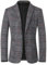 Sakko Blazer vintage à carreaux coupe ajustée élégante pour homme à rayures pour le printemps et l'automne Veste de costume pour les loisirs pour mariage et affaires, Gris-17, L