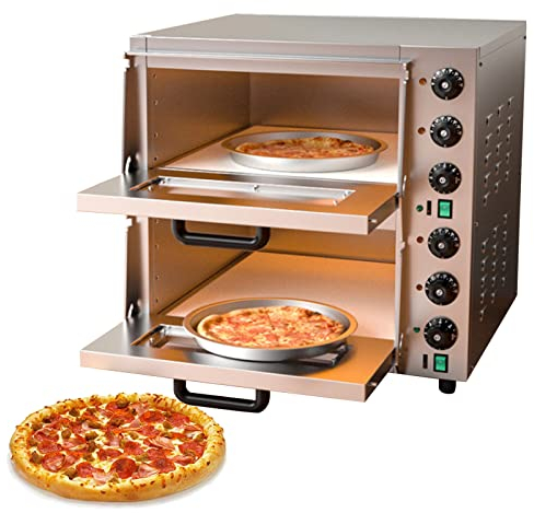 SmPinnaA Forno Per Pizza Commerciale In Acciaio Inossidabile, Temperatura Regolabile, Doppio, 14''