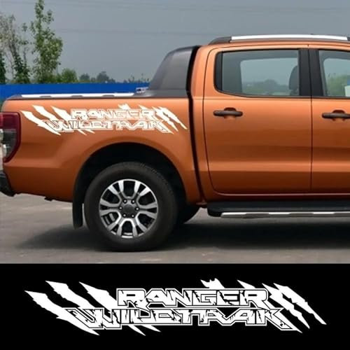 LIOUFTT Autoaufkleber Pickup Kofferraum Grafiken Seiten Vinyl Dekor Aufkleber, passend für Ford Ranger Raptor Wildtrak Autozubehör