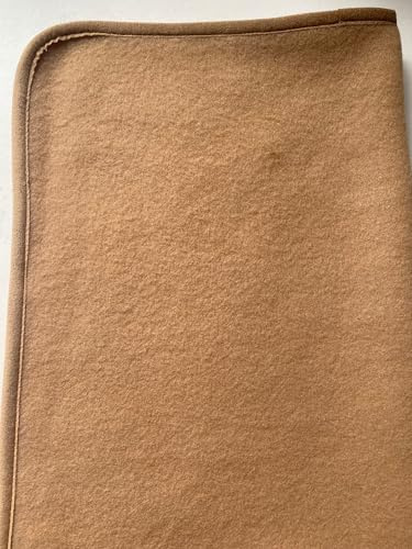 Alpenwolle Babydecke Kaschmirplaid kleine Wolldecke mit Band - 20% Kaschmirwolle, 80% Merinowolle - Verschiedene Größen (beige/braun, 65x100)