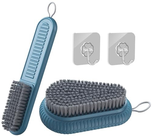 NIYATA 2Pcs Cleaning Brush Soft,Cleaning Multi Purpose Scrubbing Soft,Laundry Cleaning Brush,Shoe Brush with Handle,Laundry Scrub Brush for Home,Clothes,Shoes