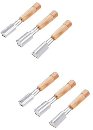 Amosfun 6 Pcs Biscuit Mould Mini Cake Molds Fruit Cutters Fondant Frame Cookie Cupcake Decorate Baking Potato Shape Biscuit Mould Molde para Pastel Cake Stencil Wooden