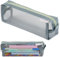 Deepton Transparente Federmäppchen, 19 cm Nylon Mäppchen für Mädchen Teenager, Klein Federtasche Stiftetasche Stiftemappe Pencil Case Schulmäppchen für Schule, Büro - Grau