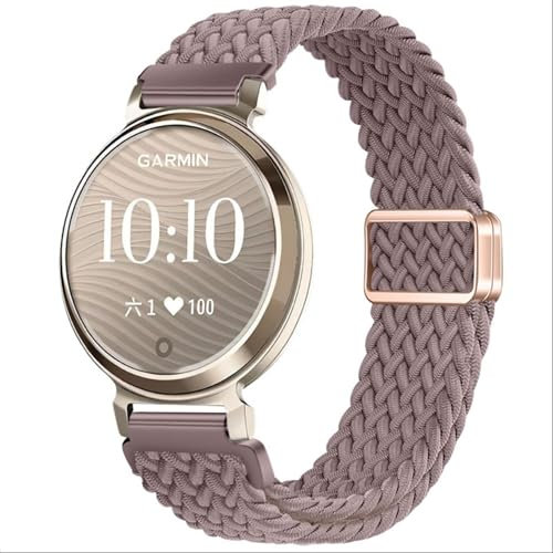 GIOPUEY Armband Kompatibel mit Garmin Lily 2/Claasic/Active, Geflochtenes Nylon Armband [Unisex] elastisch Ersatzarmband - Purple
