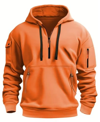 Pullover Herren Reißverschluss Arbeitspullover Gym Übergangsjacke Oversize Streetwear Pulli Kapuzenpullover Für Herren Und Damen Half Zip Hoodie Herren Oversize