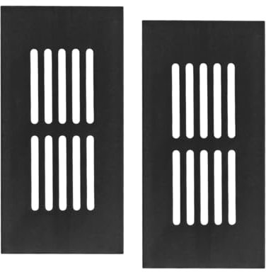 Tiardey Lot de 2 grilles d'aération Noires pour Placard, réfrigérateur, Grille d'aération Murale, 50 x 100 mm