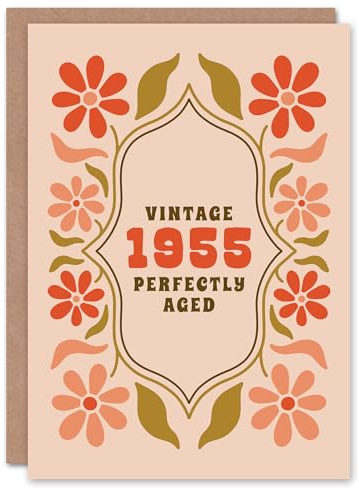 Artery8 Vintage Year Floral Flowers Her Born 1955 Aged 70 Years Old 70th Birthday Card Mum Gran Wife